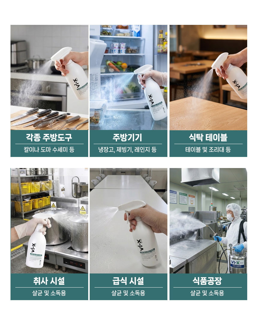 Vi-X 바이엑스 뿌리는 소독살균제 미산성차아염소산수