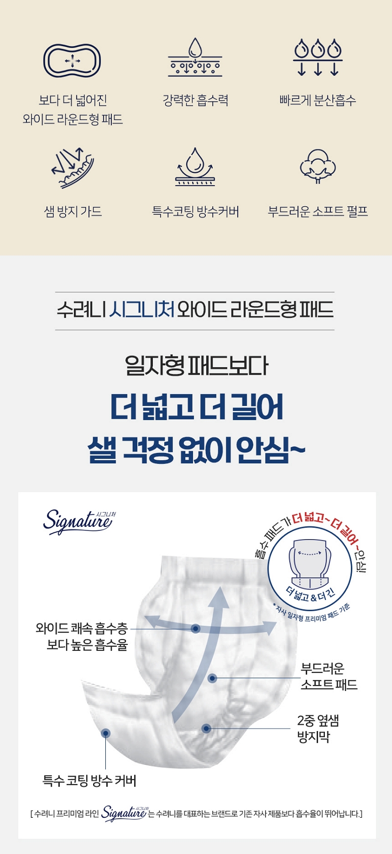 수려니 시그니처 와이드 라운드형 패드